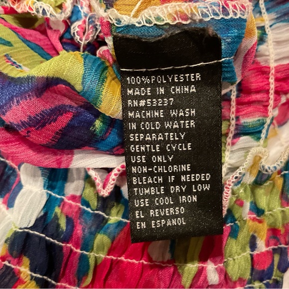 Women’s Unique Spectrum Multi Color Top With Ruffle Trim Size Medium - Picture 12 of 12